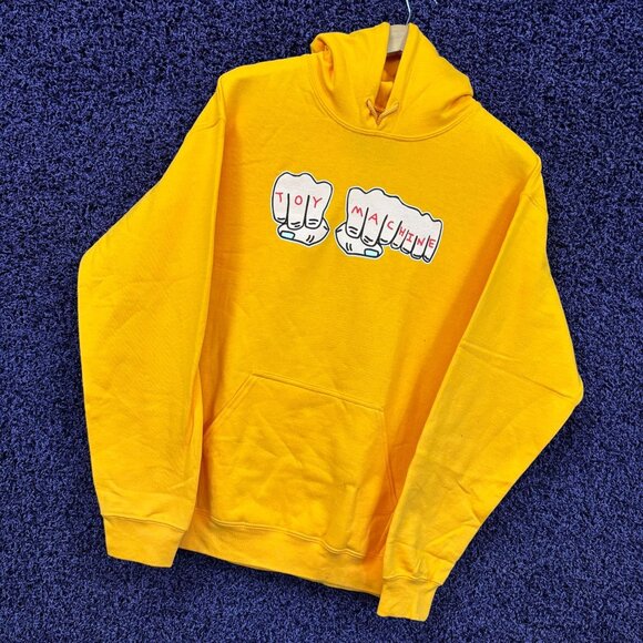 Knuckle Tattoo Spell-Out Toy Machines Skateboarding Hoodie M - Picture 3 of 4